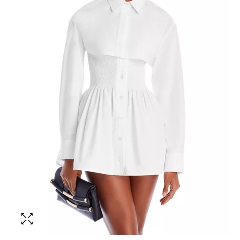 Alexander Wang White Long Sleeve Shirt Dress